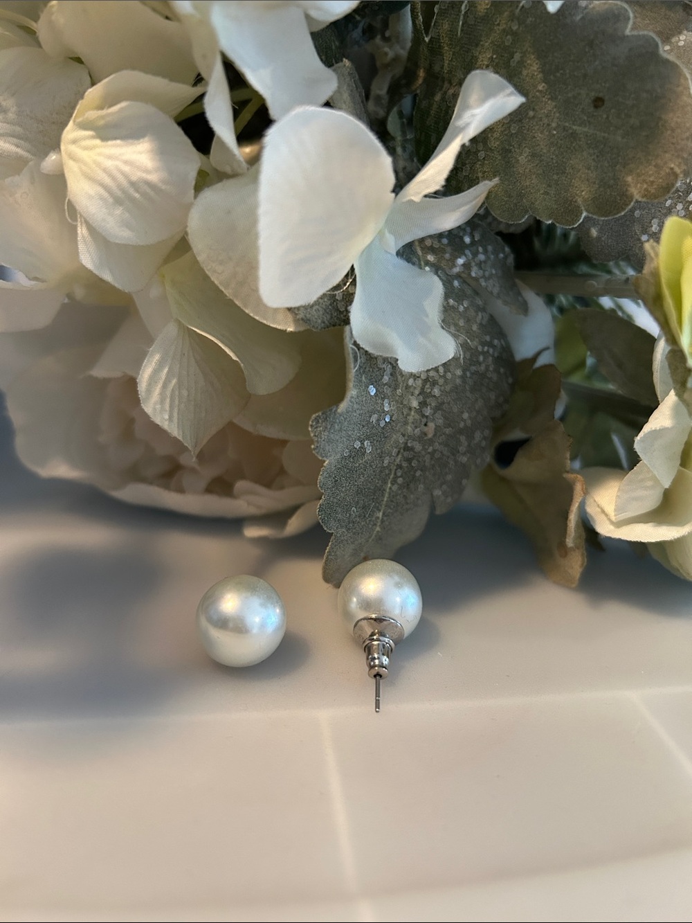 Classic White Pearl Stud Earrings - Timeless Women’s Jewelry